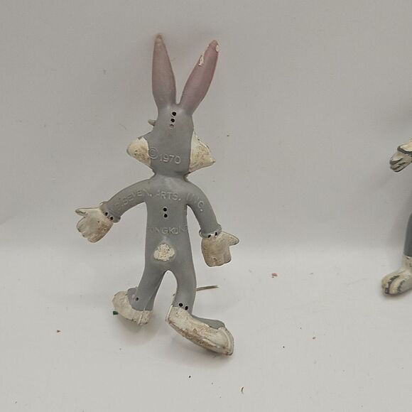 Vtg 1970 Three Pvc Rubber Bendable Figures Bugs Bunny, Woody Woodpecker, Tom Cat - Picture 3 of 16